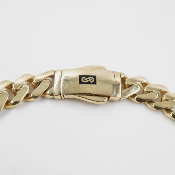 Monaco Chain Miami Cuban Figaro Link 9mm 9in 12.5g 14K Yellow Gold EUC - Picture 11 of 16